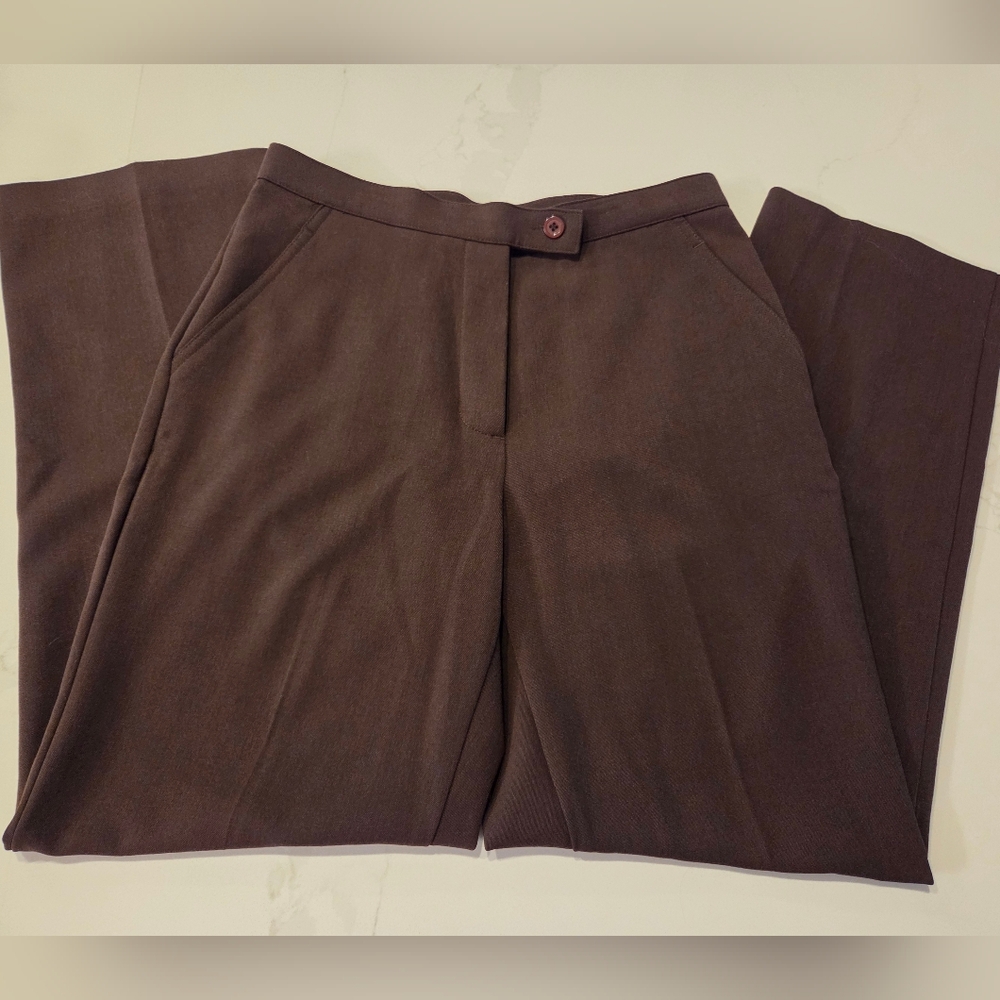 High Waist Deep Chocolate Brown Work Trouser